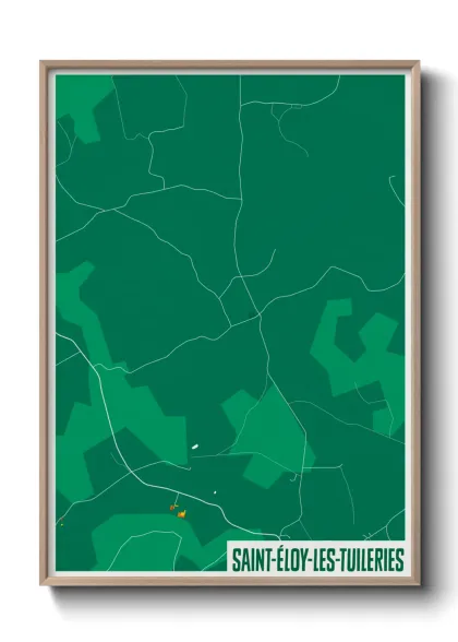 Une affiche de carte sur Saint-Éloy-les-Tuileries
