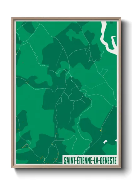 Une affiche de carte sur Saint-Étienne-la-Geneste