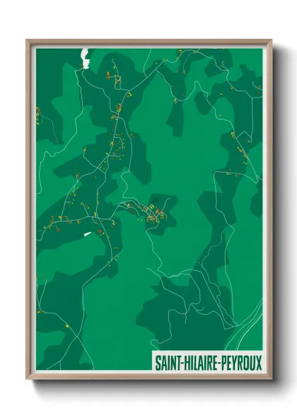Une affiche de carte sur Saint-Hilaire-Peyroux