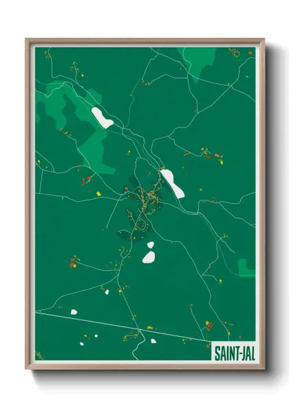 Une affiche de carte sur Saint-Jal
