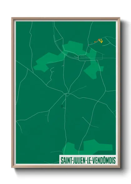 Une affiche de carte sur Saint-Julien-le-Vendômois