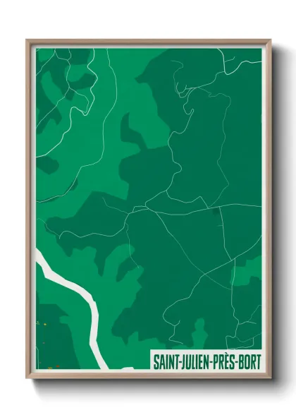 Une affiche de carte sur Saint-Julien-près-Bort