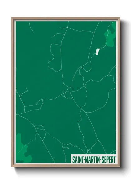 Une affiche de carte sur Saint-Martin-Sepert