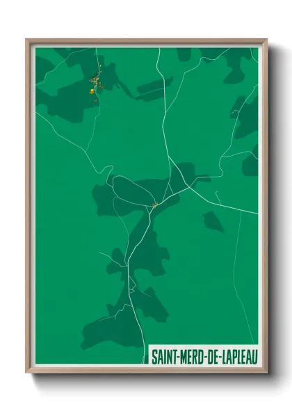 Une affiche de carte sur Saint-Merd-de-Lapleau