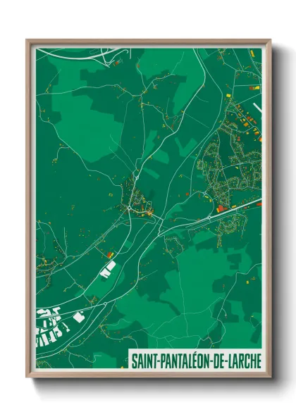 Une affiche de carte sur Saint-Pantaléon-de-Larche