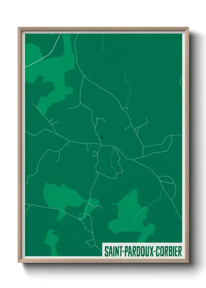 Une affiche de carte sur Saint-Pardoux-Corbier
