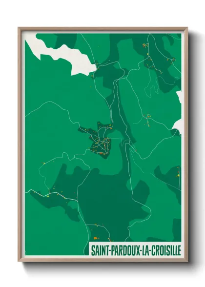 Une affiche de carte sur Saint-Pardoux-la-Croisille