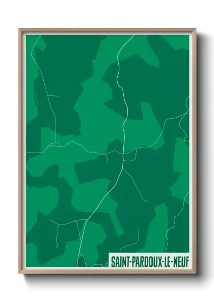 Une affiche de carte sur Saint-Pardoux-le-Neuf