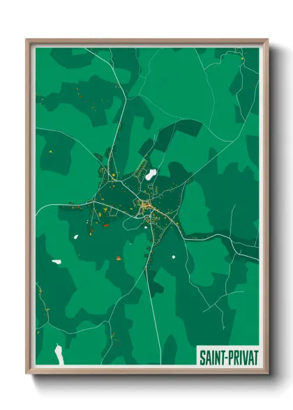 Une affiche de carte sur Saint-Privat