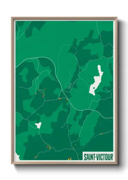 Une affiche de carte sur Saint-Victour