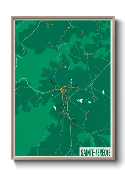 Une affiche de carte sur Sainte-Féréole