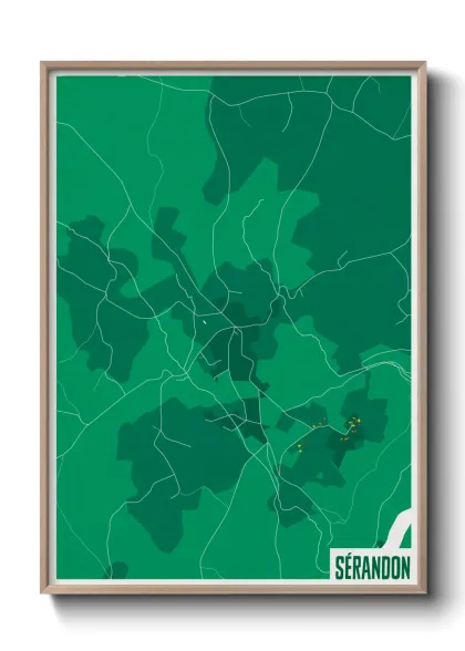 Une affiche de carte sur Sérandon