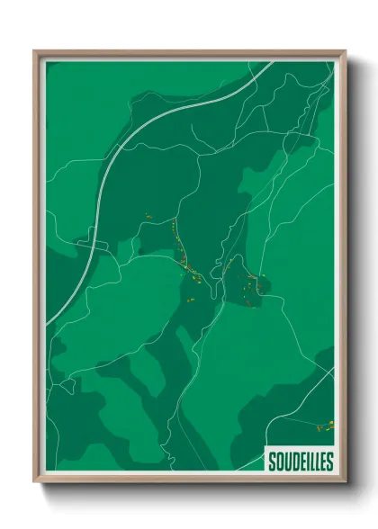 Une affiche de carte sur Soudeilles