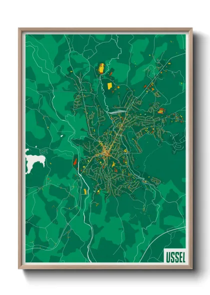 Une affiche de carte sur Ussel