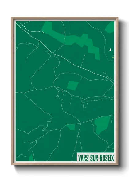 Une affiche de carte sur Vars-sur-Roseix