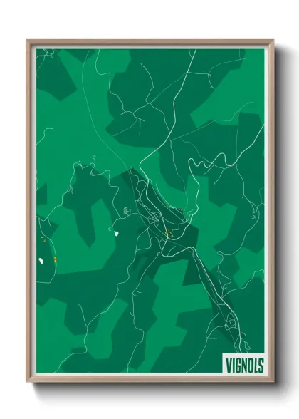 Une affiche de carte sur Vignols