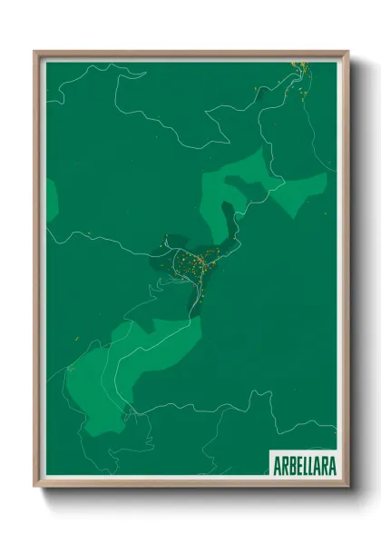 Une affiche de carte sur Arbellara