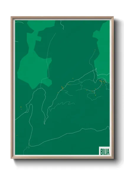 Une affiche de carte sur Bilia