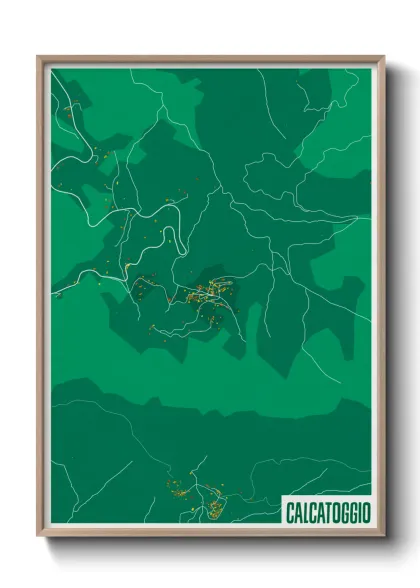 Une affiche de carte sur Calcatoggio