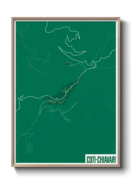 Une affiche de carte sur Coti-Chiavari
