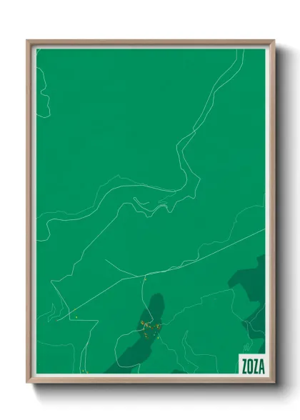 Une affiche de carte sur Zoza