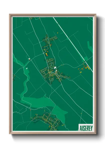 Une affiche de carte sur Aiserey