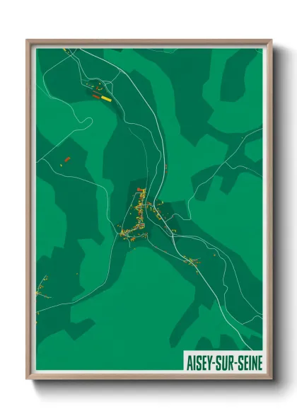Une affiche de carte sur Aisey-sur-Seine