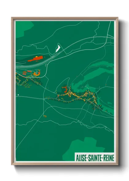 Une affiche de carte sur Alise-Sainte-Reine