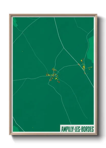 Une affiche de carte sur Ampilly-les-Bordes