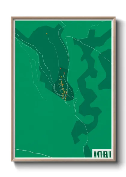 Une affiche de carte sur Antheuil