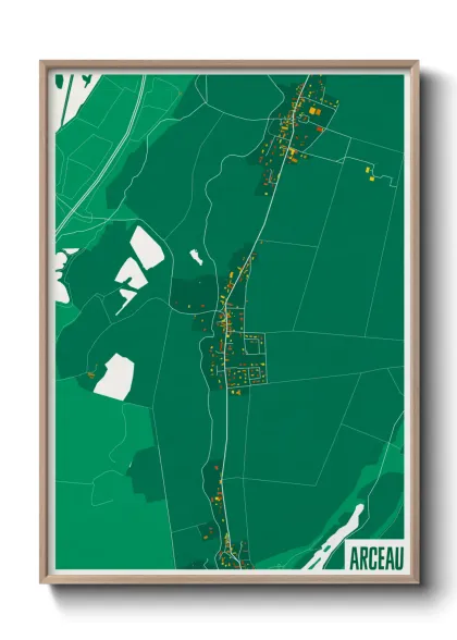 Une affiche de carte sur Arceau