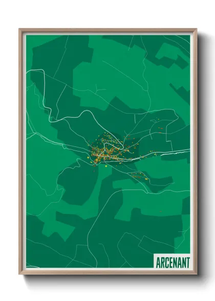 Une affiche de carte sur Arcenant