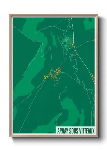 Une affiche de carte sur Arnay-sous-Vitteaux