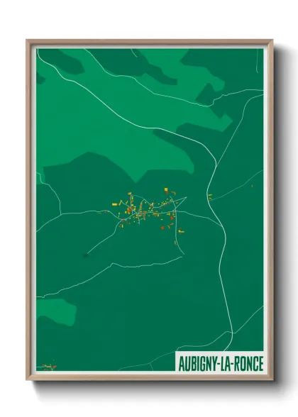 Une affiche de carte sur Aubigny-la-Ronce