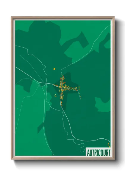 Une affiche de carte sur Autricourt
