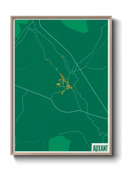 Une affiche de carte sur Auxant