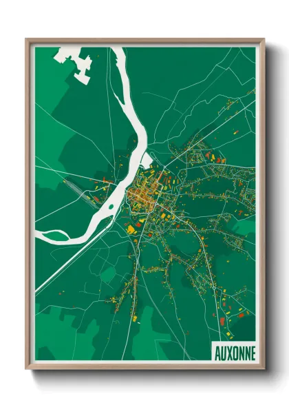 Une affiche de carte sur Auxonne