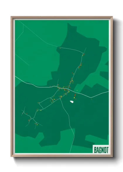 Une affiche de carte sur Bagnot
