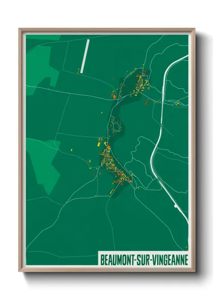 Une affiche de carte sur Beaumont-sur-Vingeanne