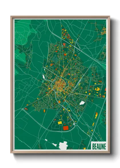 Une affiche de carte sur Beaune