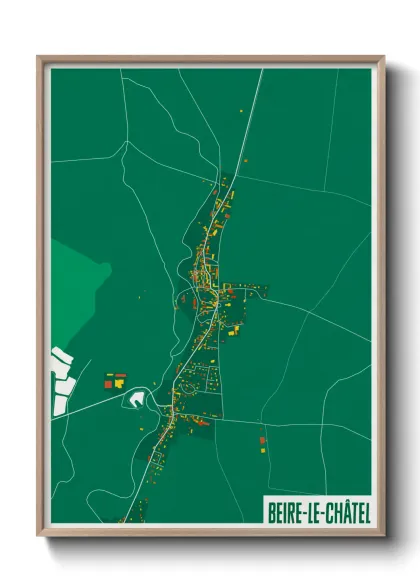 Une affiche de carte sur Beire-le-Châtel