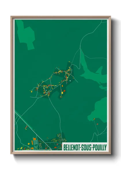 Une affiche de carte sur Bellenot-sous-Pouilly