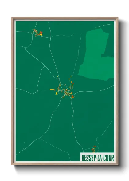 Une affiche de carte sur Bessey-la-Cour