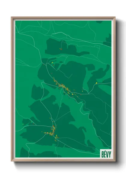 Une affiche de carte sur Bévy