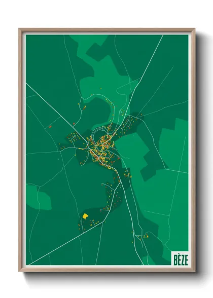 Une affiche de carte sur Bèze