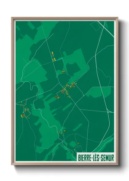 Une affiche de carte sur Bierre-lès-Semur