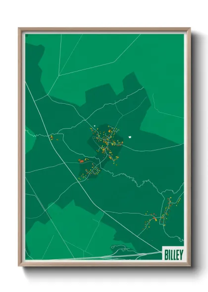 Une affiche de carte sur Billey