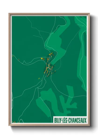Une affiche de carte sur Billy-lès-Chanceaux