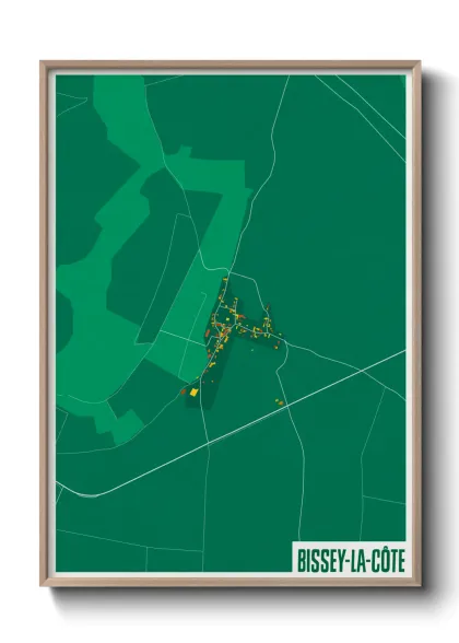 Une affiche de carte sur Bissey-la-Côte