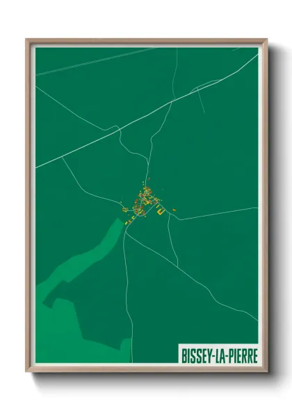 Une affiche de carte sur Bissey-la-Pierre